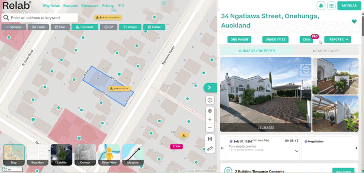 A GIF file guiding users on download property summer report from Relab Property Details